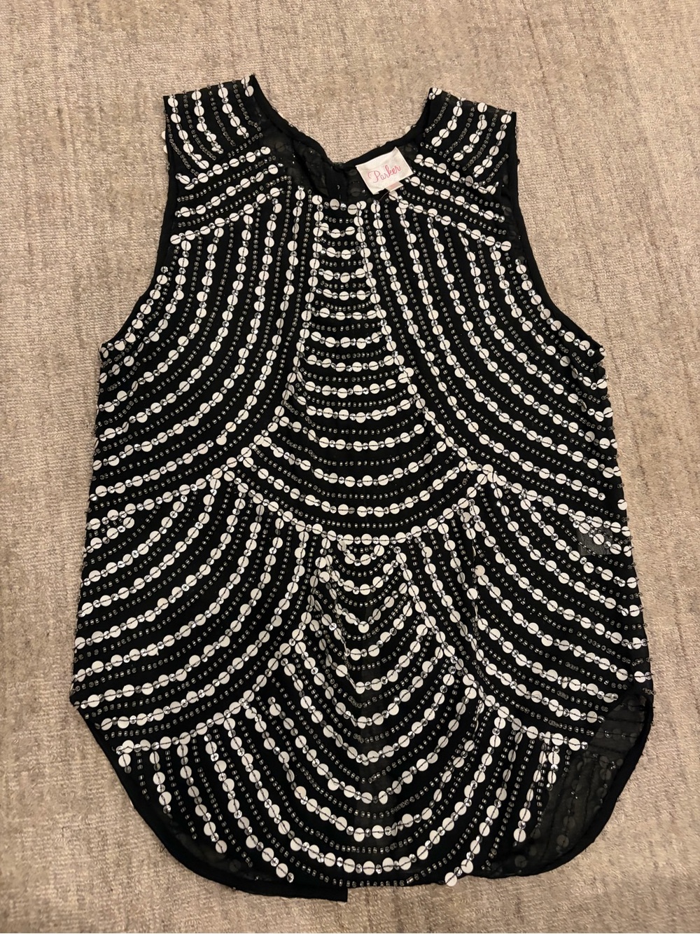Black and White Beaded women’s top